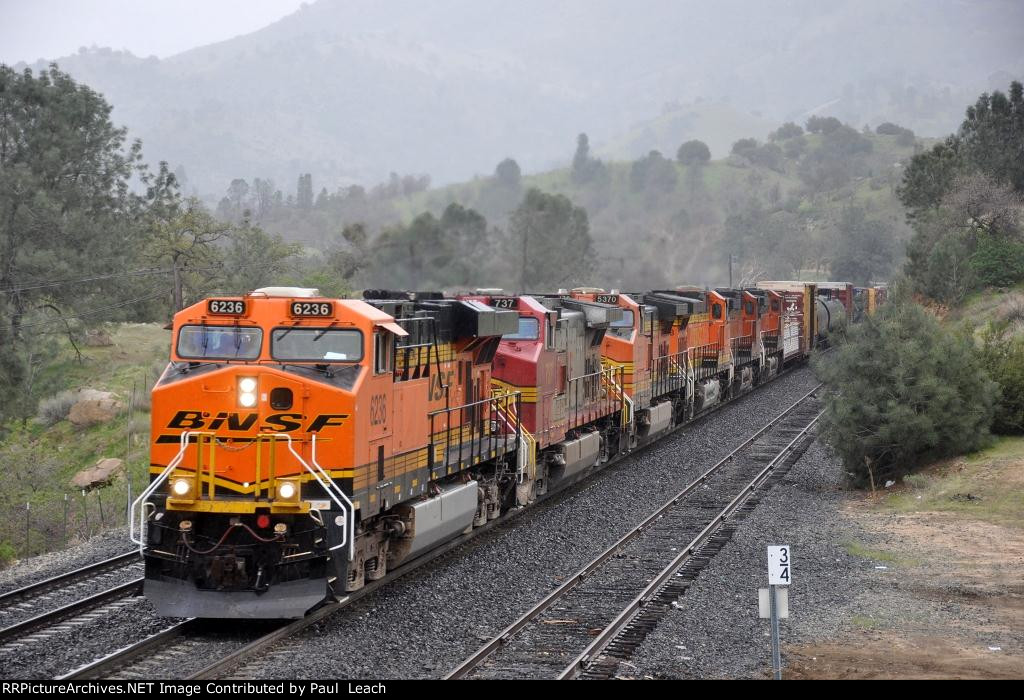 Westbound manifest comes down the grade